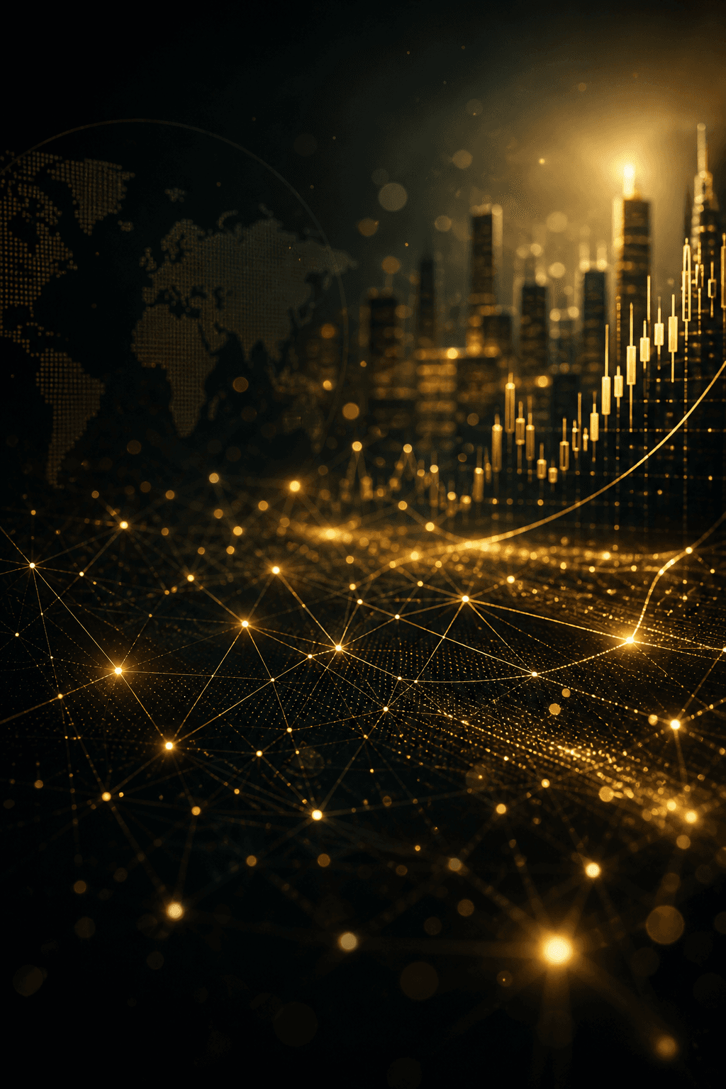 Eco Trading Plus gold network background